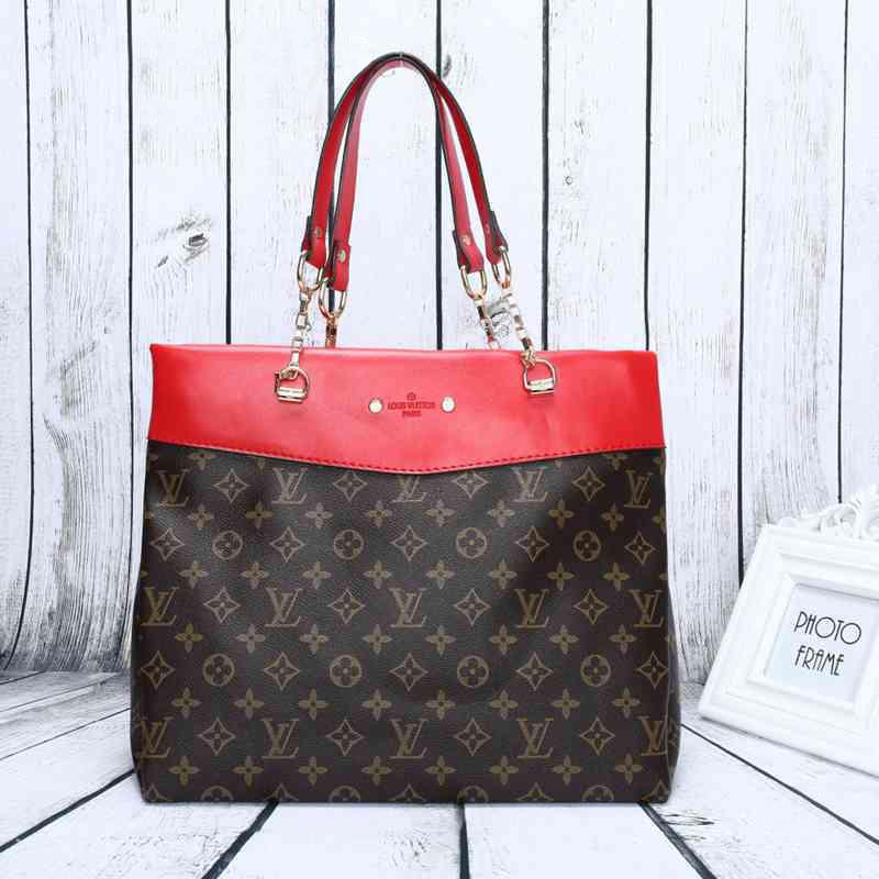 Louis Vuitton LV Women Shopping Leather Tote Crossbody Satchel S