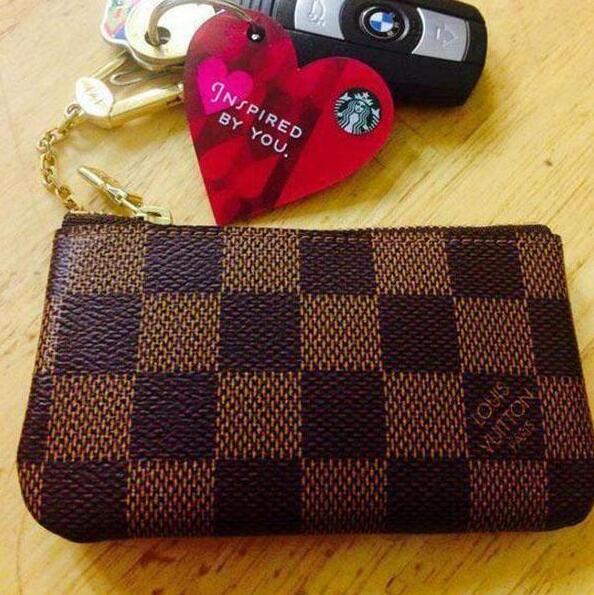 LV Louis Vuitton Fashionable Women Men Key Pouch Clutch Bag Coin Purse Small Wallet