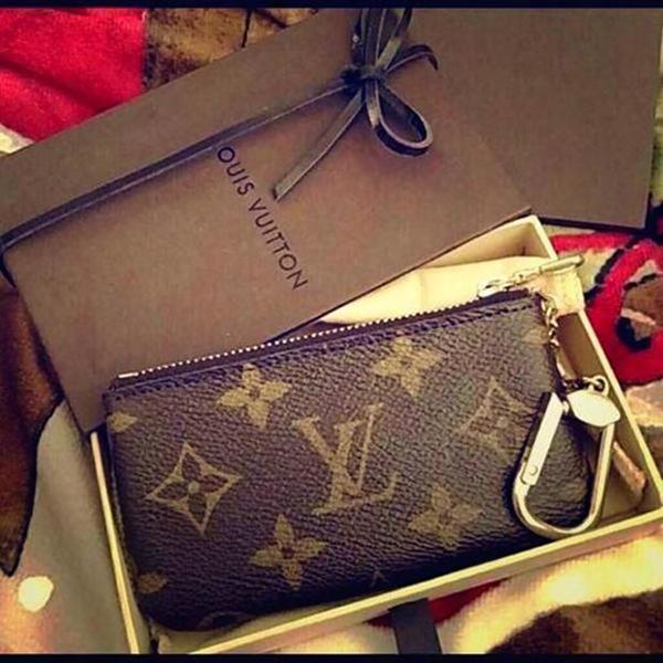 LV Fashion Women Men Louis Vuitton Monogram Canvas Key Pouch