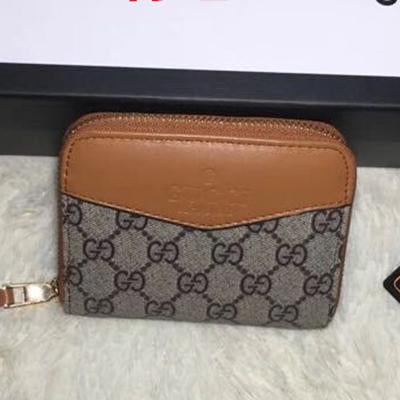 GG Women Fashion Leather Zipper Purse Wallet