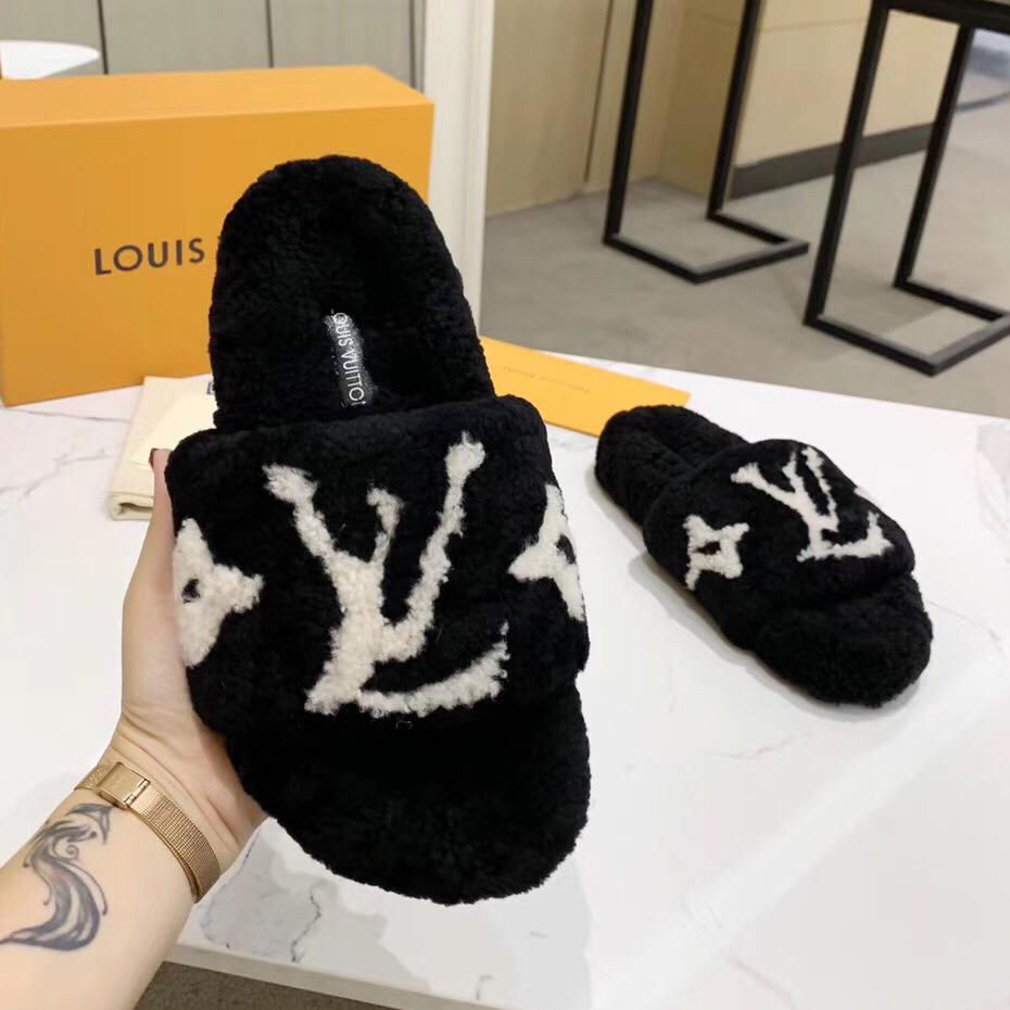 LV Louis Vuitton Fashion Casual Plush Slippers Shoes