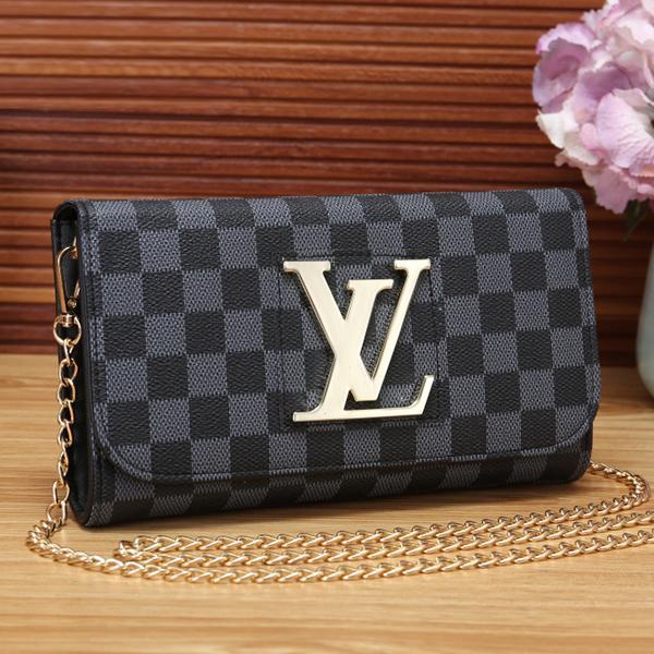 Louis Vuitton LV Women Shopping Leather Metal Chain Crossbody Satchel Shoulder Bag