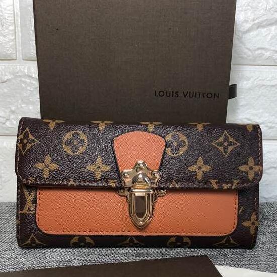 Louis Vuitton LV Women Leather Buckle Wallet Purse