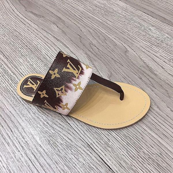 LV Louis Vuitton New Flat Bottom All-match Soft Bottom Flip Flop Sandals Slippers Shoes