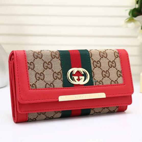 GG Women Fashion Leather Buckle Purse Wallet