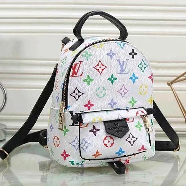 LV Louis Vuitton Classic Woman Men Leather Travel Bookbag Shoulder Bag Mini Backpack