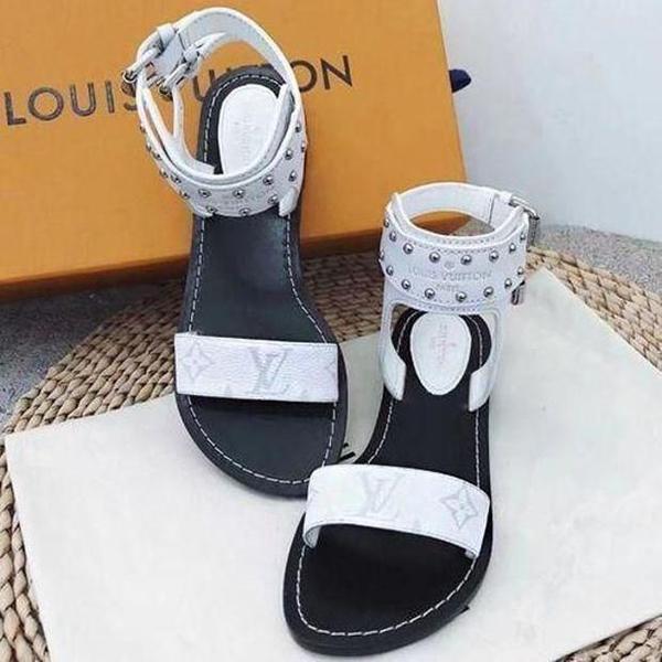 Louis Vuitton Women Leather Sandals Flat Shoes