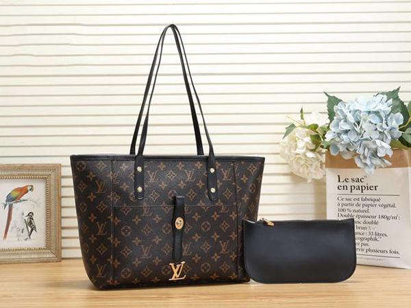 LV Louis Vuitton Casual Ladies Printed Patchwork Color Hand-held Shopping Bag