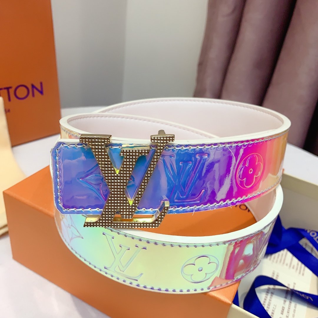 Louis Vuitton LV Laser Classic Popular Woman Men Fashion Smooth Buckle Leather Belt