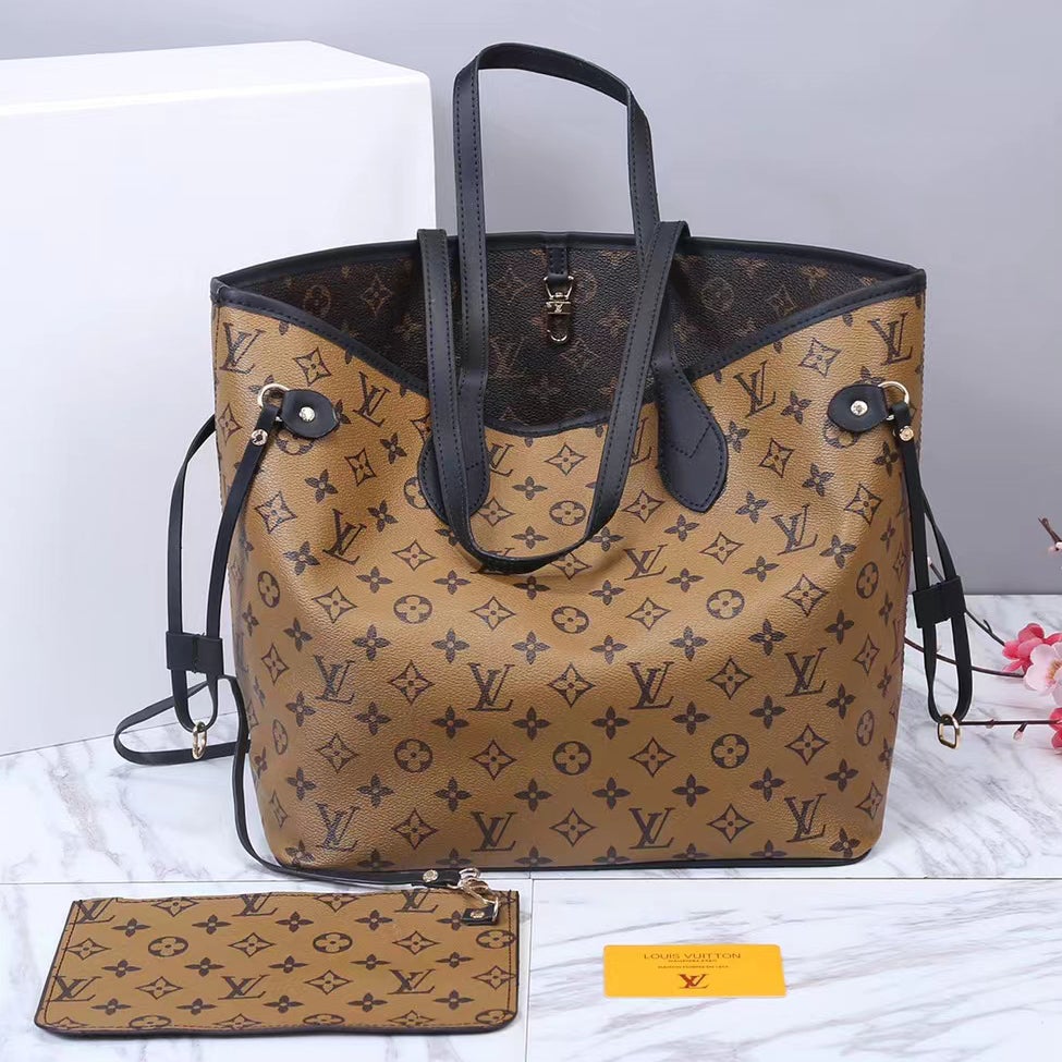 Louis Vuitton LV Fashion Classics Leather Shoulder Bag Handbag Two Piece Set