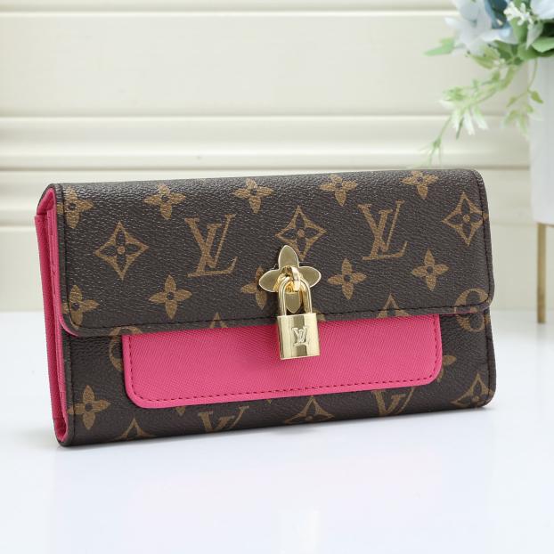 Louis Vuitton Women Fashion Leather Buckle Wallet Purse