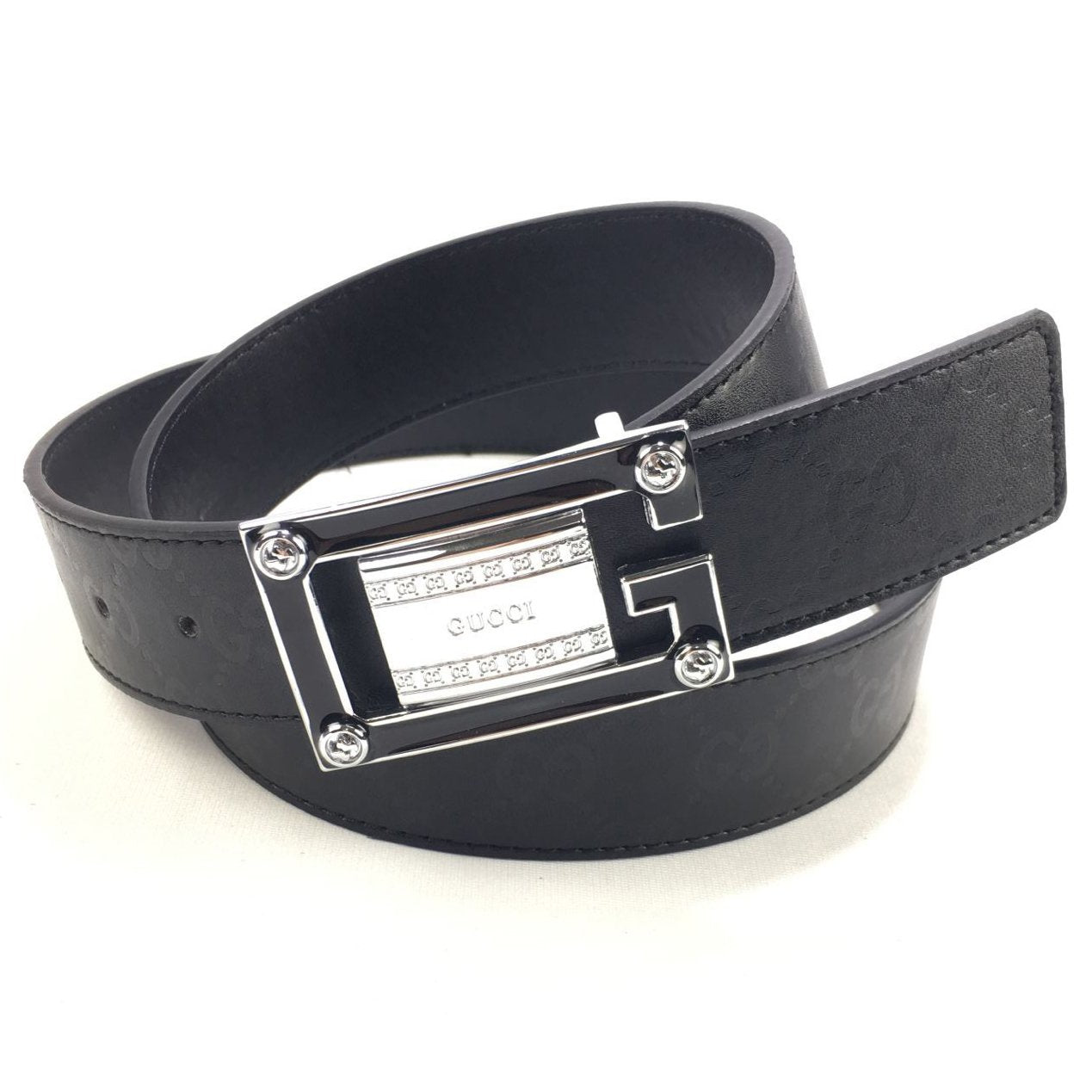 G U C C I Woman Men Fashion Smooth Buckle Belt Leather Belt