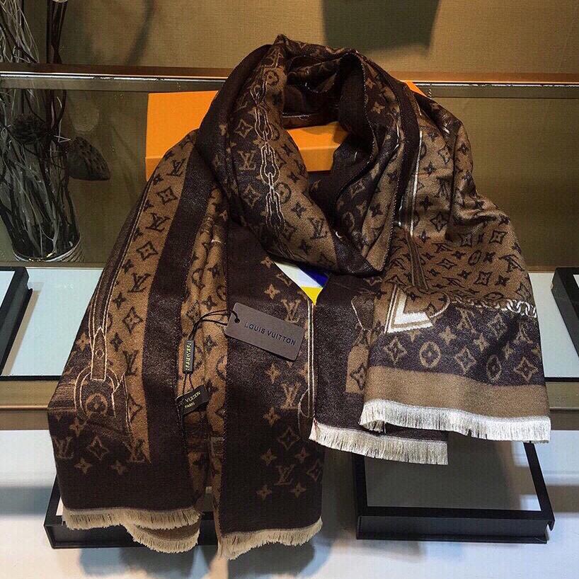 Louis Vuitton LV Women Fashion Tassel Cashmere Cape Scarf Scarves Shawl