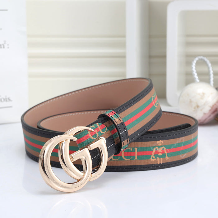 GG Fashion Smooth Buckle Leather Belt