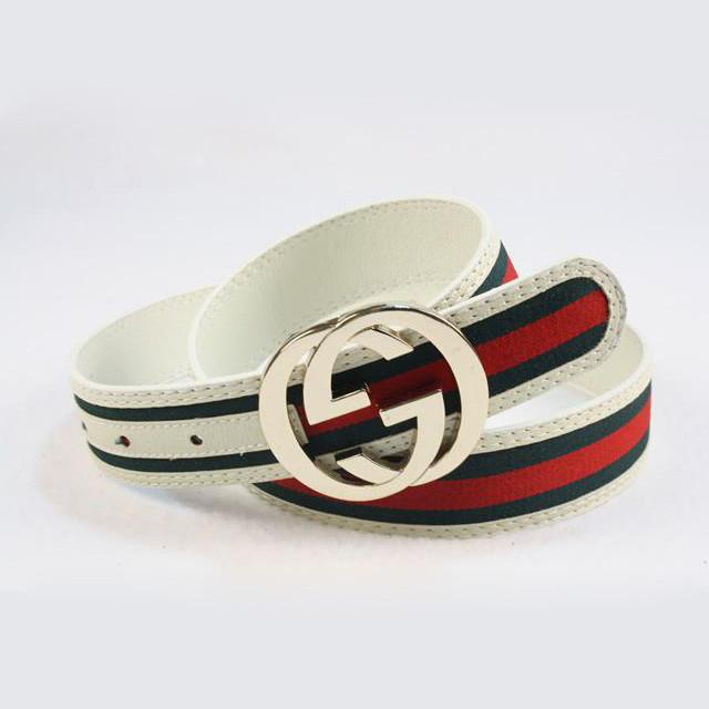 G U C C I Woman Men Fashion Smooth Buckle Belt Leather Belt