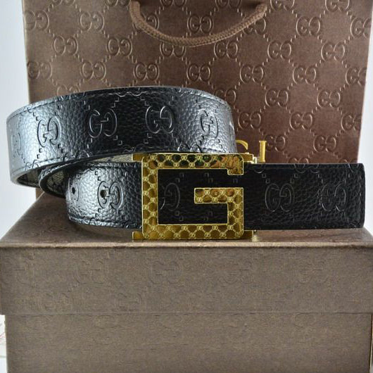 GG Popular Fashion Classic Woman Men Smooth Buckle Embossing Leather Belt