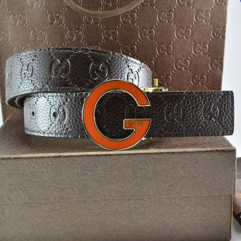 GG Popular Fashion Classic Woman Men Smooth Buckle Embossing Leather Belt