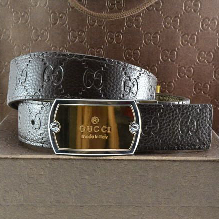 GG Popular Fashion Classic Woman Men Smooth Buckle Embossing Leather Belt