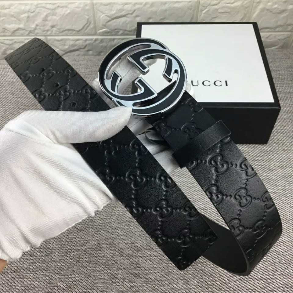 GG Men Women Fashion Smooth Buckle Leather Belt