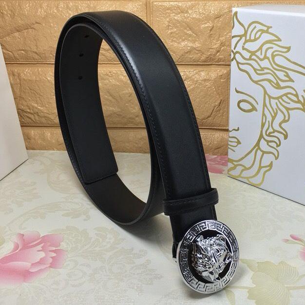 Versace Popular Fashion Classic Woman Men Fashion Smooth Buckle Leather Belt