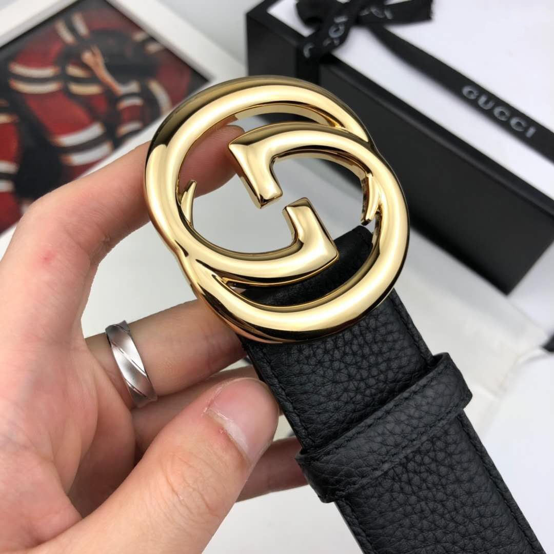 GG Men Women Fashion Smooth Buckle Leather Belt