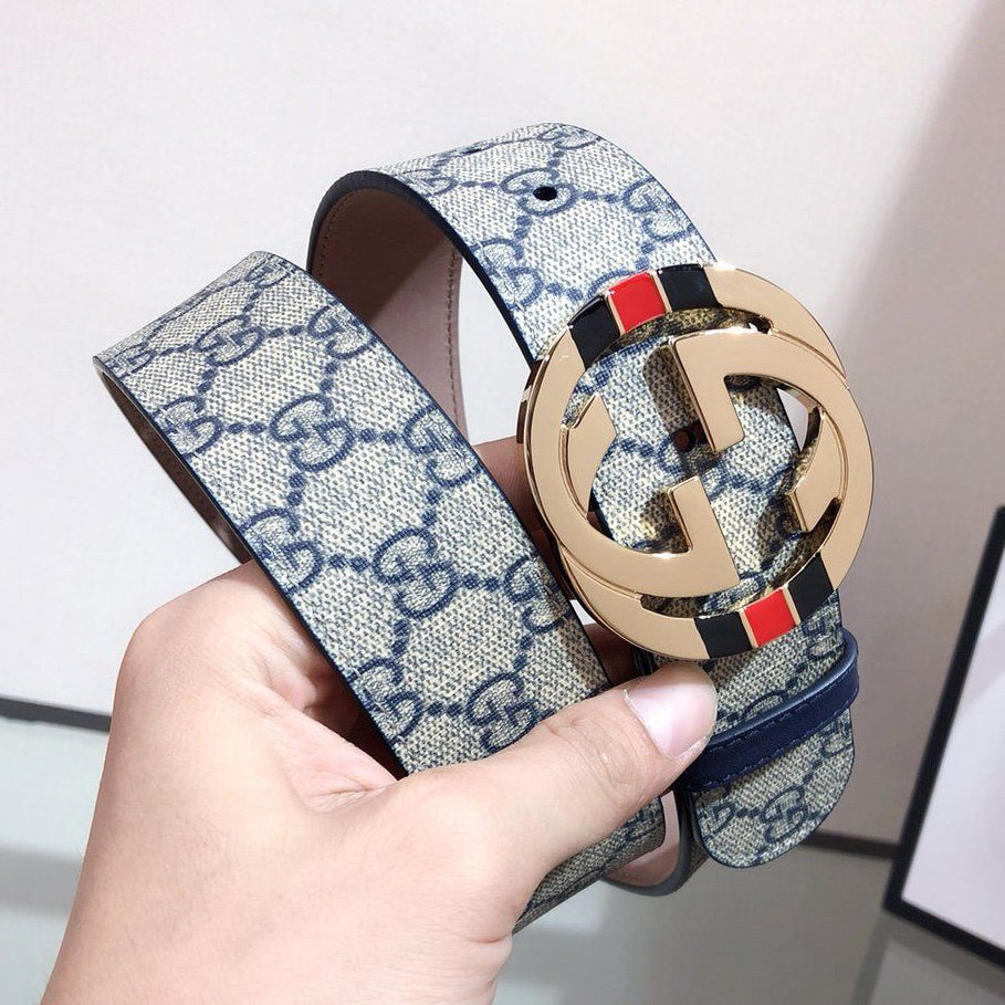 GG Popular Woman Men Fashion Smooth Buckle Leather Belt