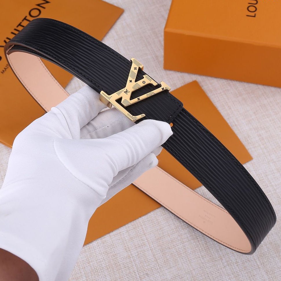 LV Louis Vuitton Classic Leather Smooth Buckle Belt