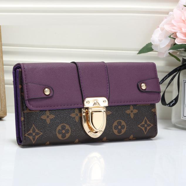 Louis Vuitton Women Fashion Leather Buckle Wallet Purse