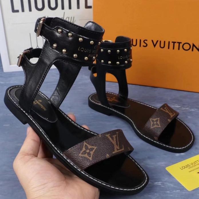 Louis Vuitton LV Women Leather Fashion Sandals Flat Shoes from