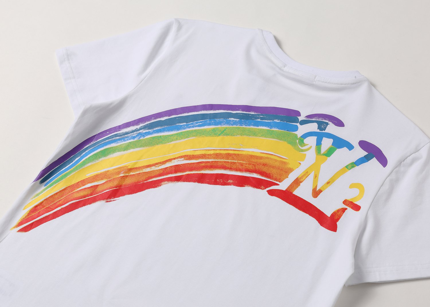 LV Louis Vuitton Casual Fashion Rainbow Printing T-Shirt