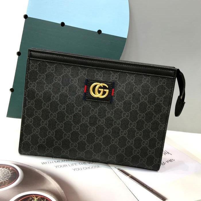 GG Fashion Leather Clutch Bag Wristlet Handbag