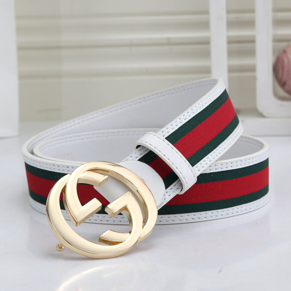 GG Popular Woman Men Fashion Smooth Buckle Leather Belt