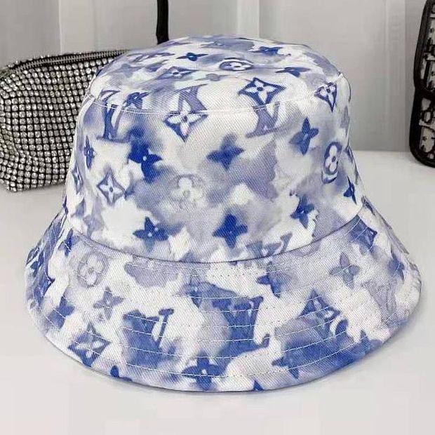 LV Louis Vuitton Painting Graffiti Embroidery Color Fisherman's Basin Hat Men And Women Sun Prot