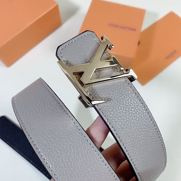 LV Louis Vuitton simple women's lychee pattern smooth buckle