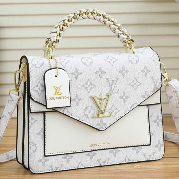 LV Louis Vuitton Women Leather Tote Satchel Shoulder Bag Handbag