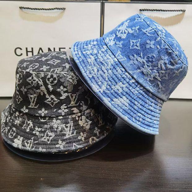 LV Louis Vuitton Fisherman Hat Spring And Women's Hat Cowboy Wash Pattern Hat Shade Folding Sun 