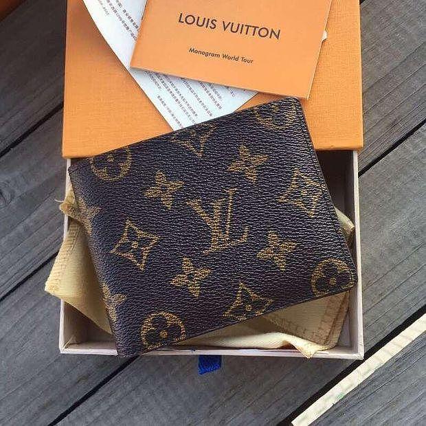 Louis Vuitton LV Fashion Men's And Women's Printed Letter Flip Small Wallet