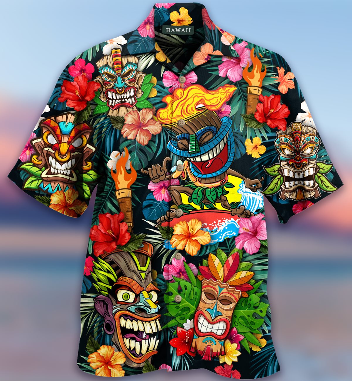 GIft For Hawaiian Aloha Tiki Tiki Awesome Unisex Tropical Shirt Hawaii ...