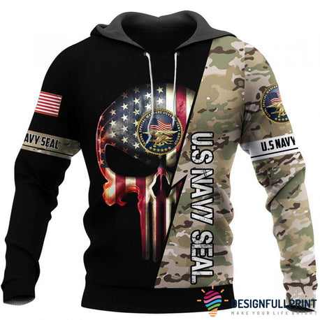 Men's Skull Dallas Cowboys While Custom Army Hoodie - Dallas Cowboys Home