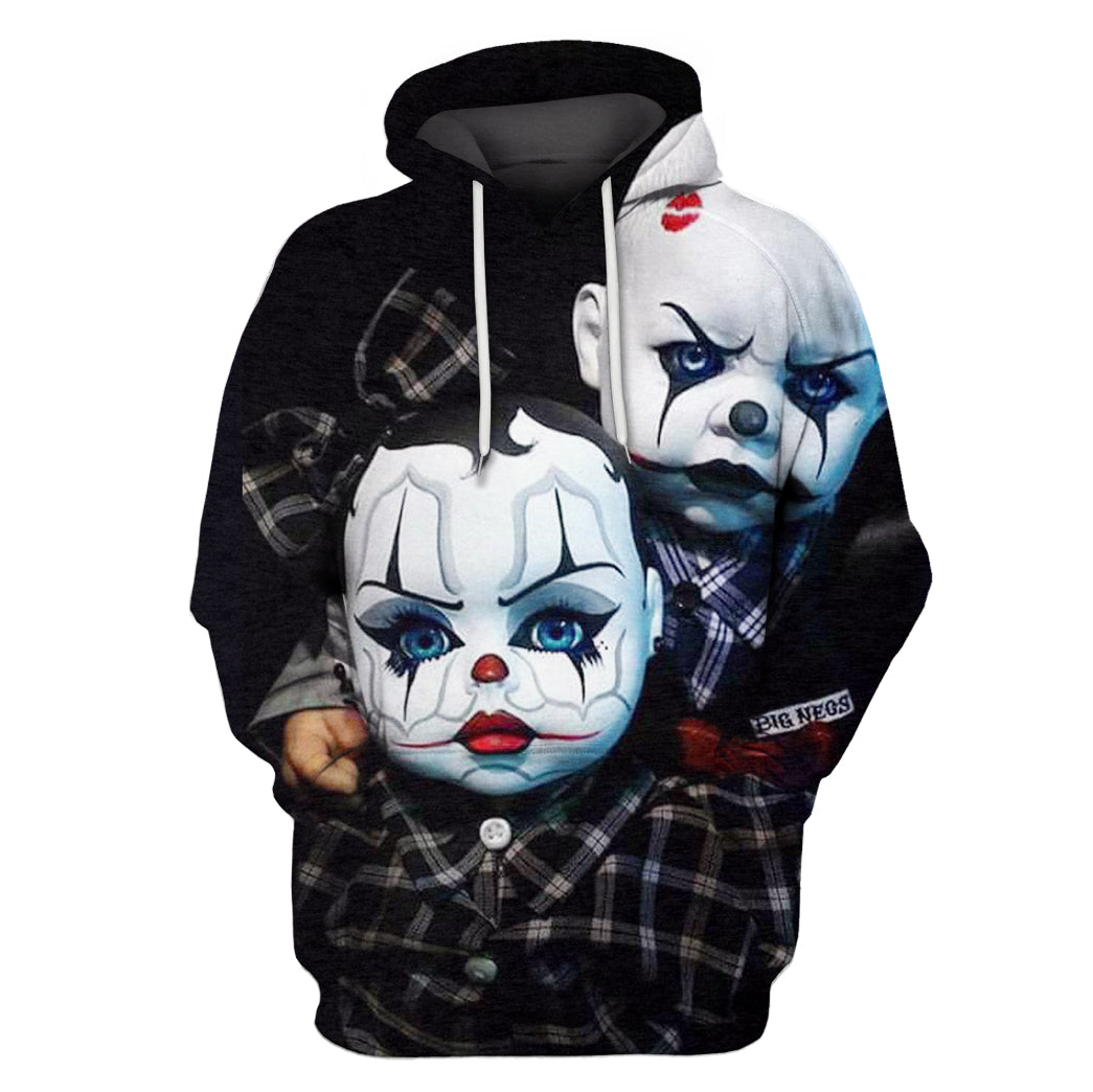 Twin Clowns 3D Hoodie – designfullprint