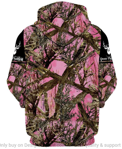 Gift For Hunting Lover Pink Deer Hunting Hoodie Personalized Unisex Pu ...