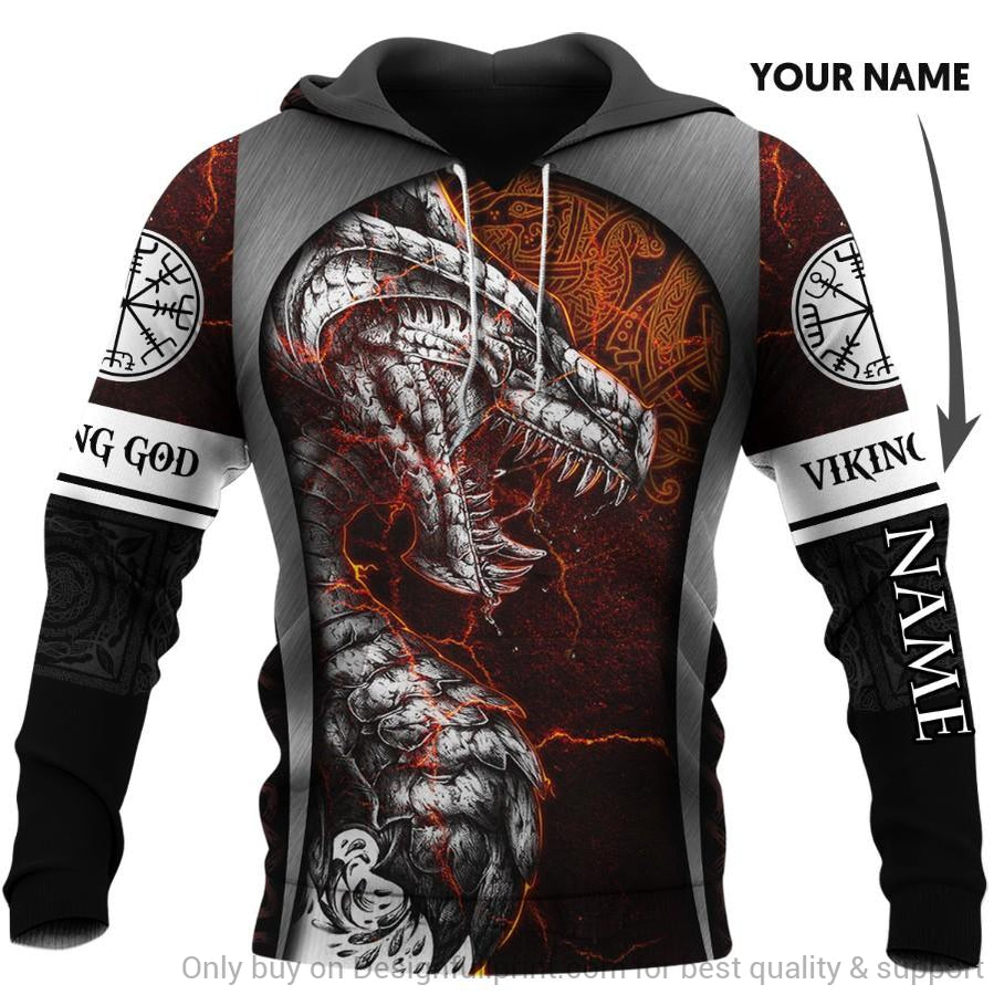 Personalized Viking God Dragon Unisex Hoodie – designfullprint