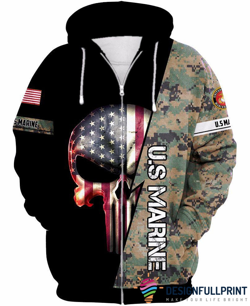 usmc zip up hoodie