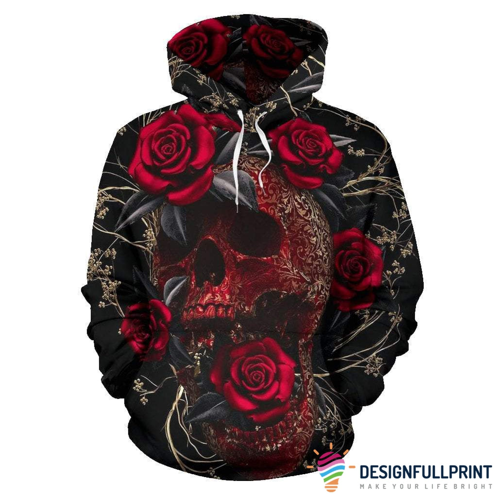 skull and roses hoodie