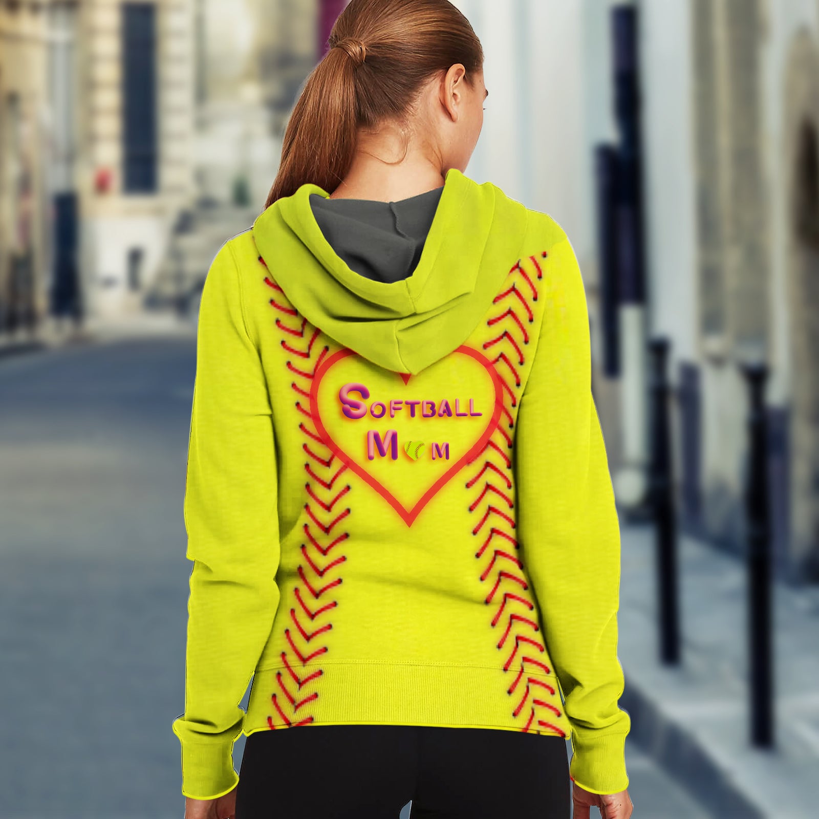 yellow softball hoodie