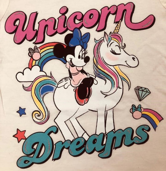 Disney Unicorn Dreams Rainbow Minnie Mouse Girls T-Shirt ...