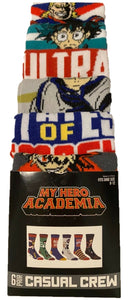 My Hero Academia 6 Pair Pack Casual Crew Men Socks