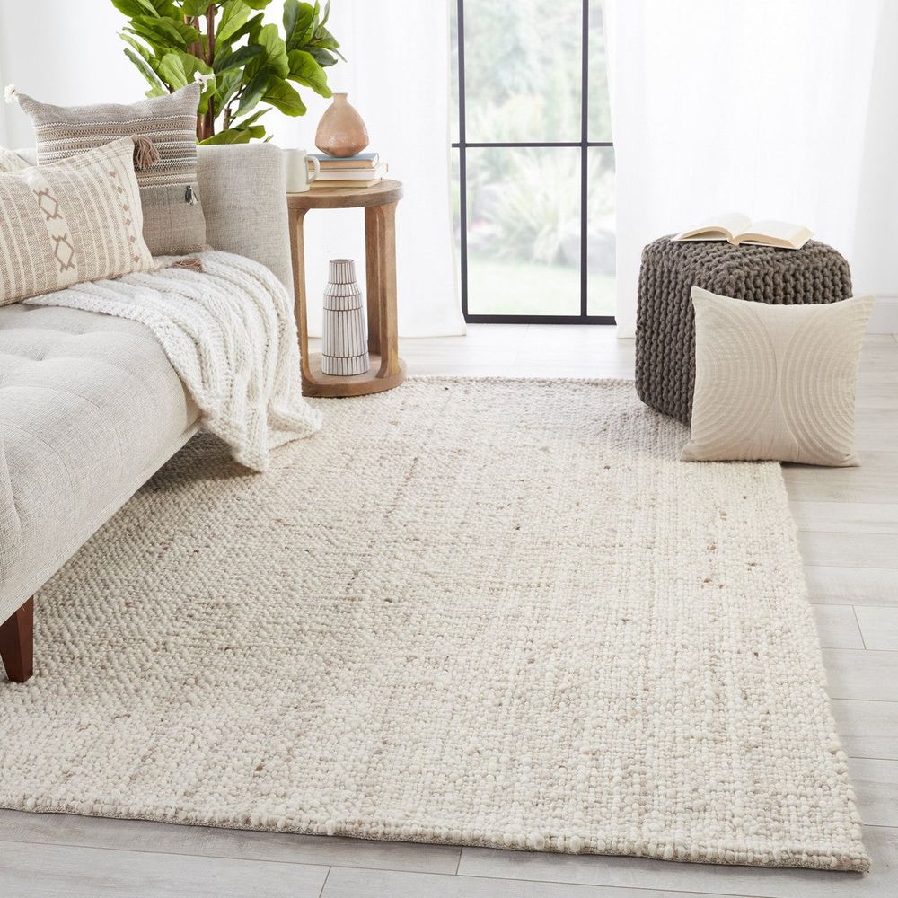 10'X14' Delta Handmade Solid Cream/Tan Area Rug