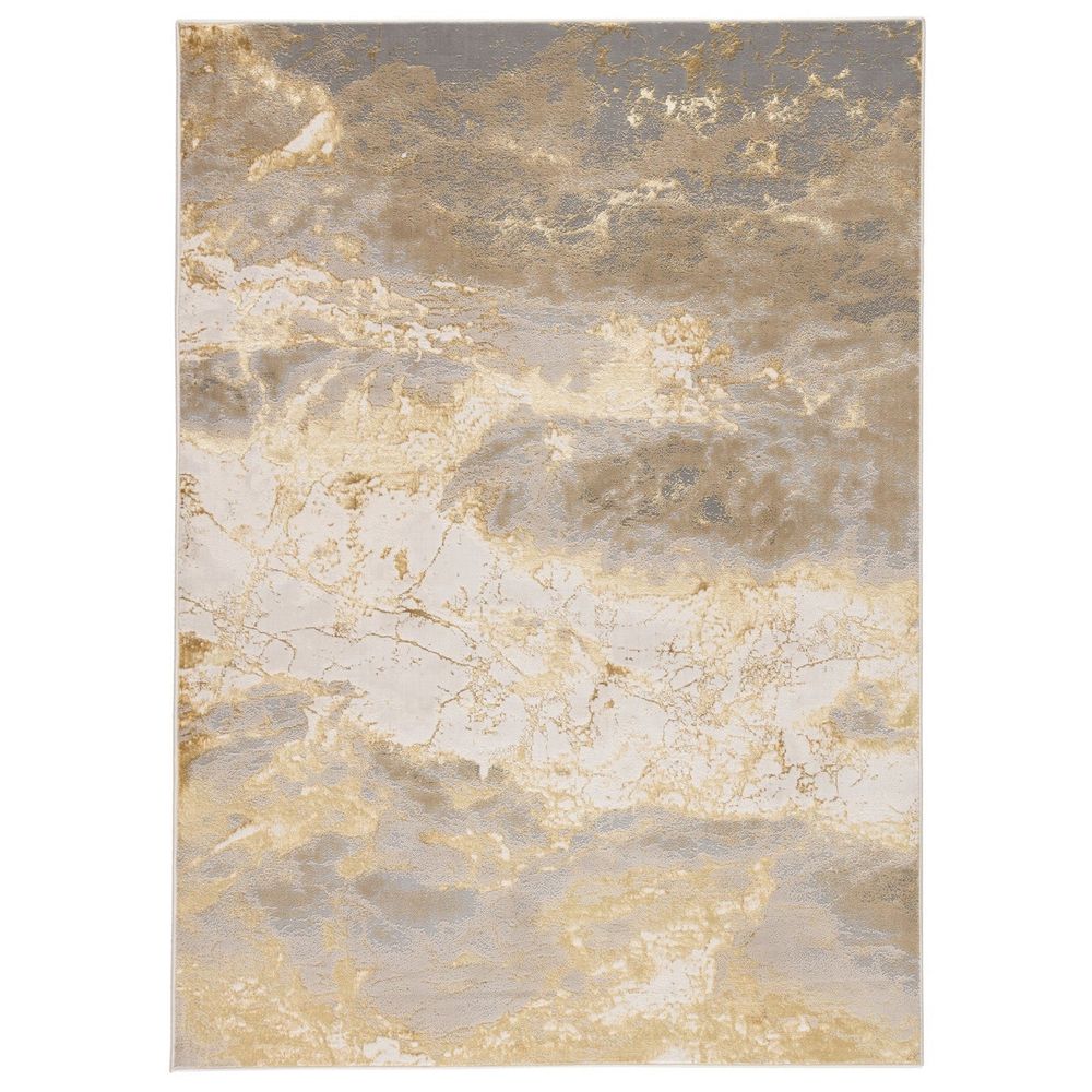 11'8"X15' Dakota Area Rug in Abstract Gray/Gold Design