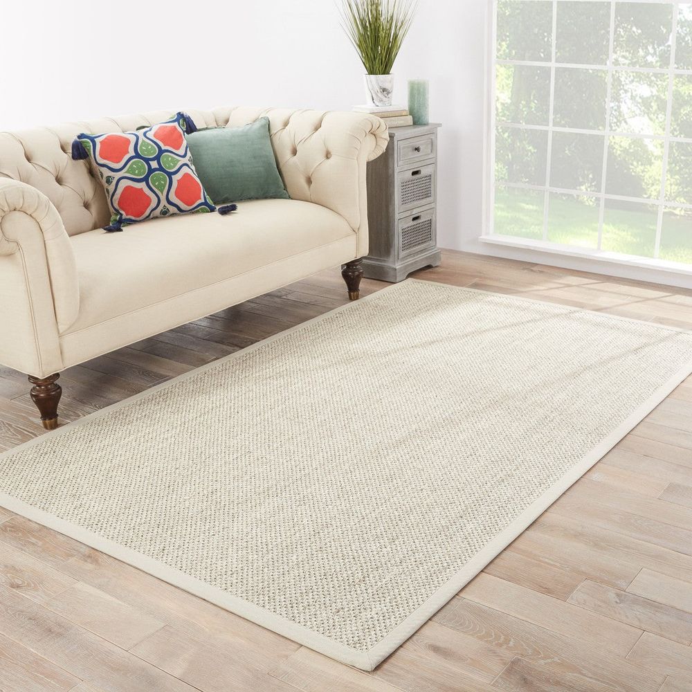 12'X15' Naples Natural Area Rug in Solid Beige/Ivory
